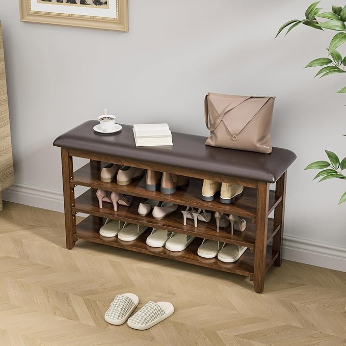 Shoe Bench Storage Rubberwood - Image 2