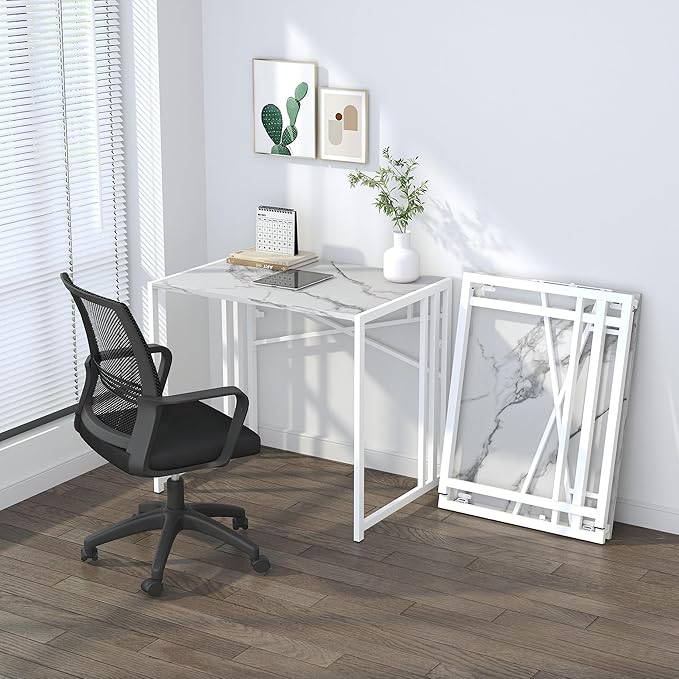 32 inch Folding Small Desk, Writing Gaming Computer Camping Desk - Image 8