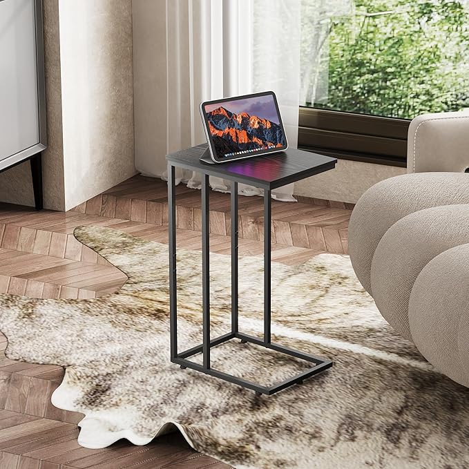 WLIVE Black Side Table, C Table End Table - Image 7