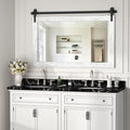 Farmhouse Mirror 42”x28” White Rustic Mirror by Menscha