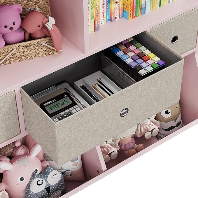 IDEALHOUSE 7-Cubby Large Kids Toy Storage Organizer, Children Wood Bookcase and - Image 7