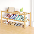 Smiry Shoe Rack, 2 Tier Long Bamboo Shoe Organizer, Stackable Free Standing by Smiry
