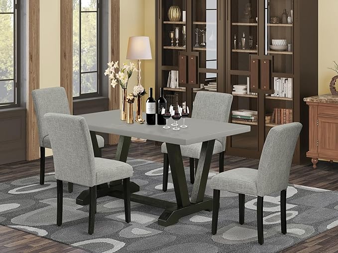 East West Furniture V696AB106-5 5 Piece Dining Table Set - Image 2