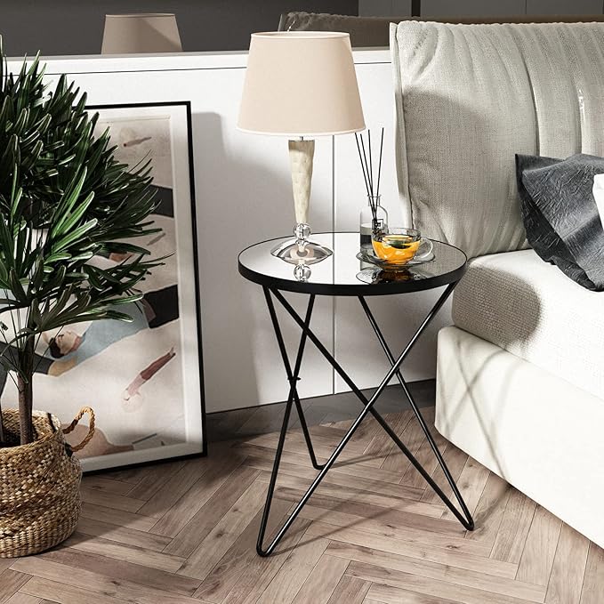 HLR Modern Round Side Table Set of 2, End Table - Image 2
