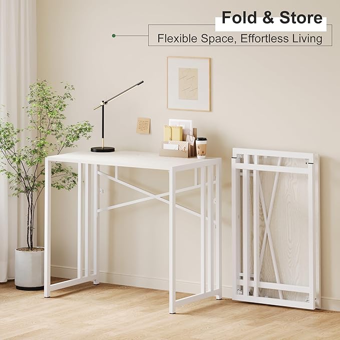 35 inch Small Folding Desk, Writing Gaming Computer Camping Desk - Image 7