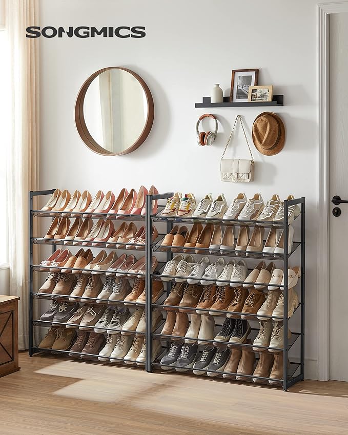 SONGMICS Shoe Rack, 12-Tier Shoe Organizer, Metal Shoe Storage - Image 3