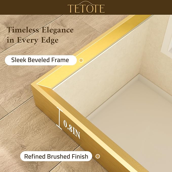 TETOTE Brushed Gold Frame Mirror - Image 2