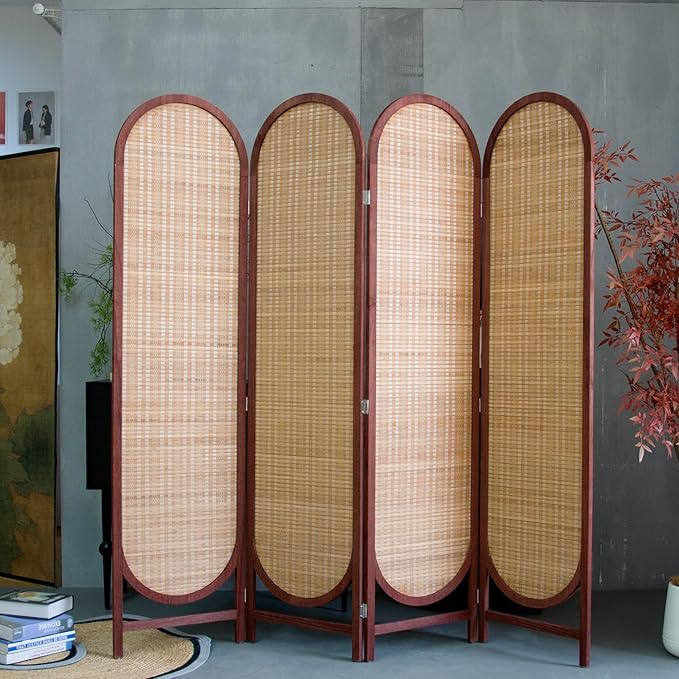 4 Panel Room Divider Screen and Folding Panel Screen in Arch Shape, Double - Image 5