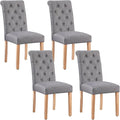Yaheetech Dining Chairs Set of 4 Fabric Upholstered Button Tufted Kitchen Chairs by Yaheetech