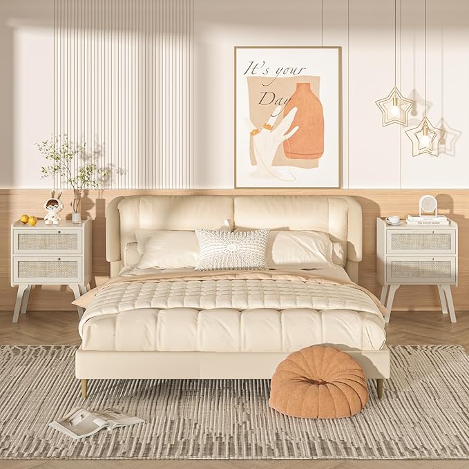 Lerliuo Rattan Nightstand, Boho Night Stand - Image 6