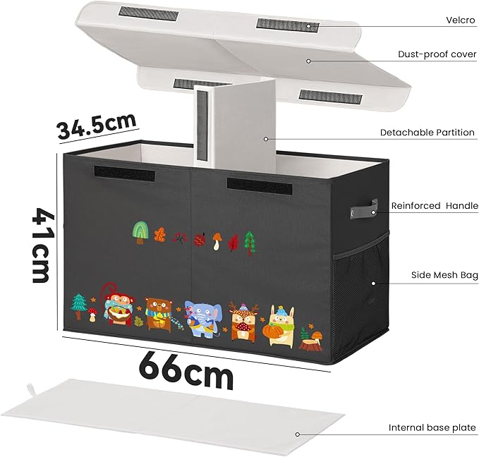 80L Large Toy Storage Box with Lid, Large Toy Box Chest - Image 3
