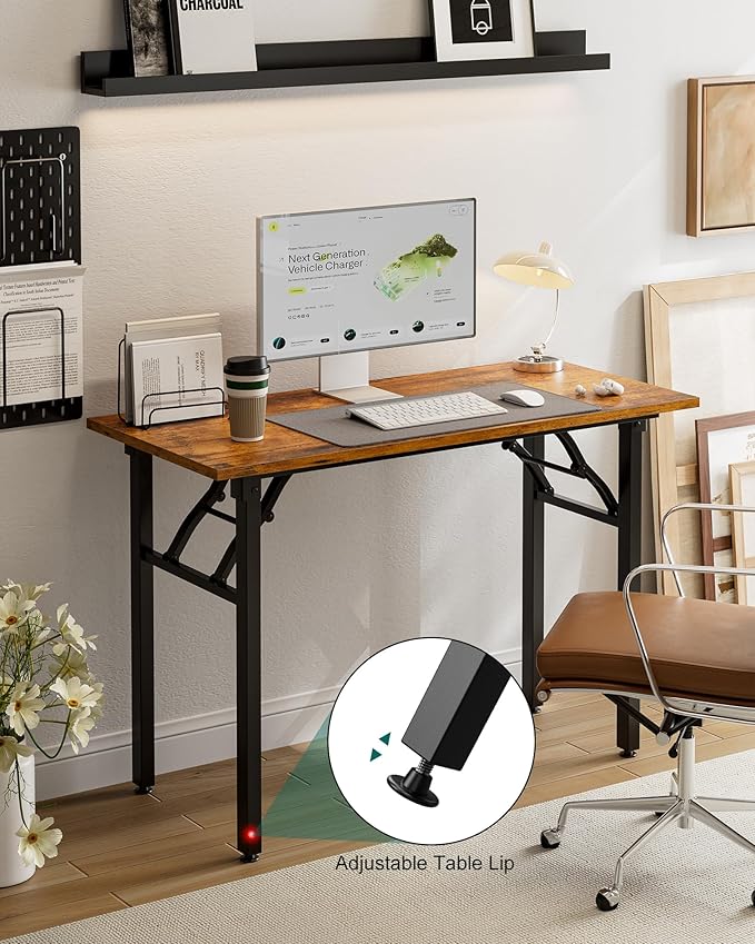 Frylr Small Folding Computer Desk – Portable 43.3 Inch Foldable Laptop Table - Image 6