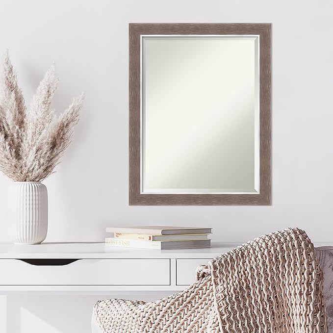 Amanti Art Brown Wall Mirror 28x22 Noble Mocha Rectangle Bathroom Mirror - Image 6