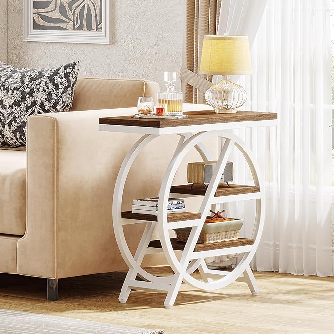 Tribesigns End Table Set of 2, 3-Tier Modern Narrow Side Table - Image 5