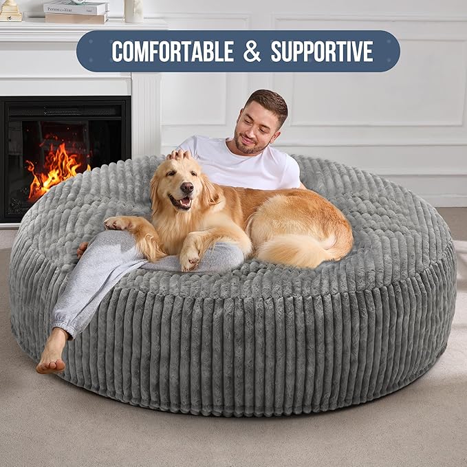 Hobestluk 6ft Bean Bag Chairs for Adults Large Beanbag Chair - Image 3