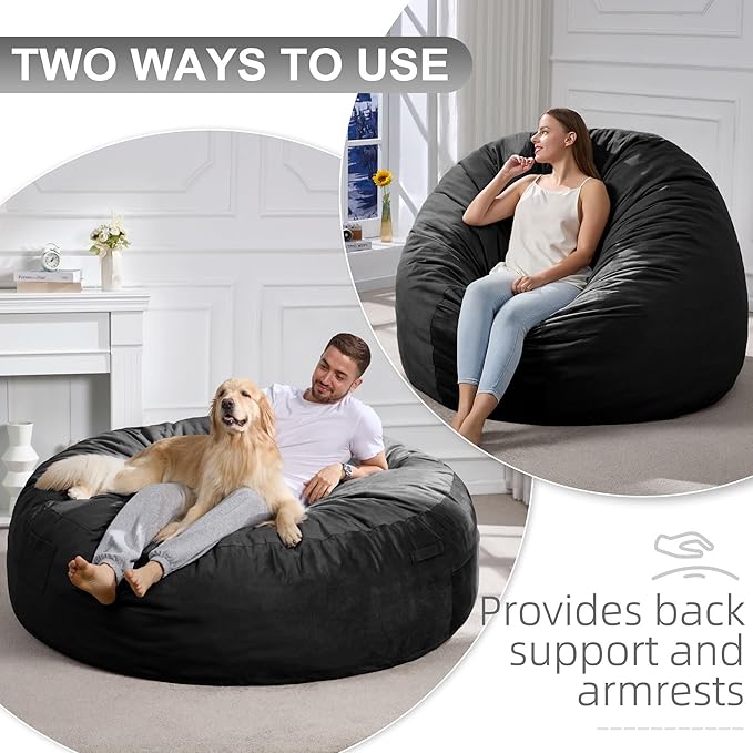 Hobestluk 6FT Bean Bag Chair Bean Bag Chairs - Image 4