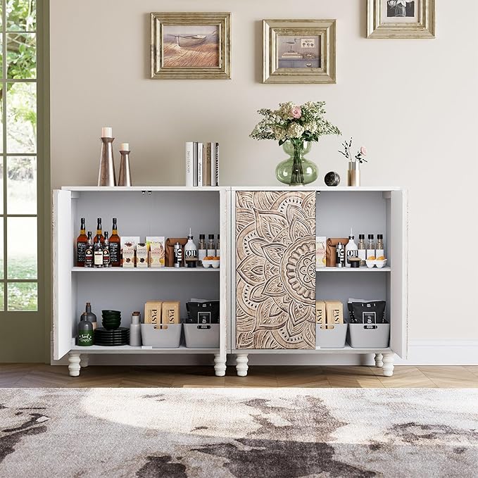 COSIEST Set of 2 32" Buffet Sideboard Cabinets - Image 3