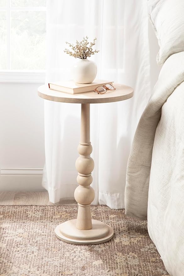 Kate and Laurel Wegner Traditional Wooden Round Side Table, 16 x 26, Elegant - Image 4