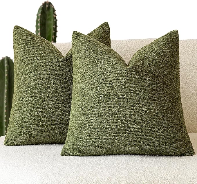 Foindtower Set of 2, Decorative Textured Boucle Throw Pillow Covers Accent - Image 2