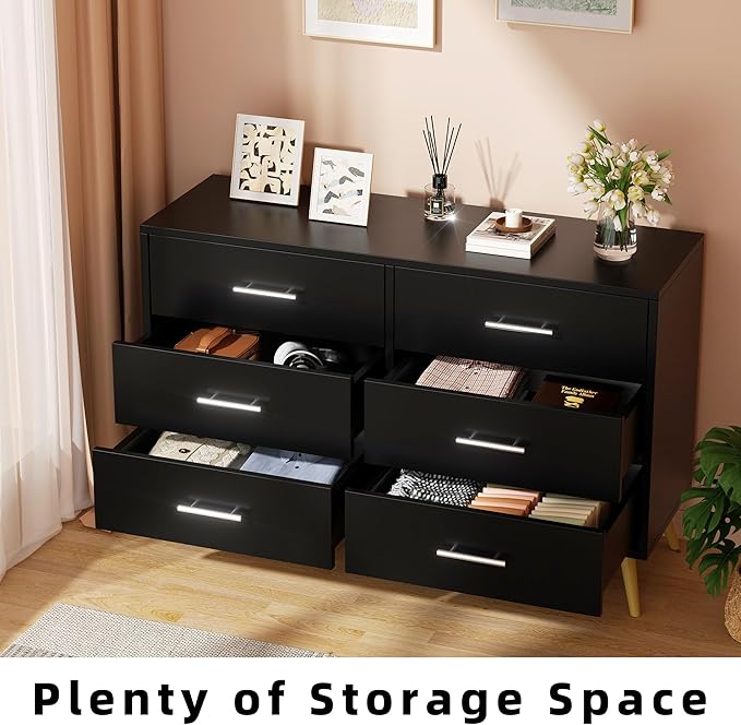 Shintenchi 6 Drawer Dresser, Wide Chest of Drawers Organizer Storage - Image 6