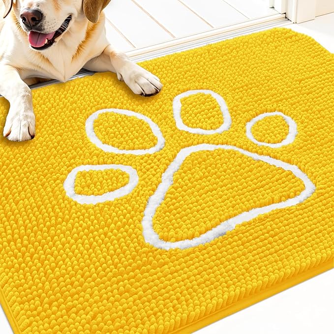 OLANLY Door Mat for Muddy Dog Paws 30x20, Ultra Absorbent Chenille Mud Doormat by OLANLY