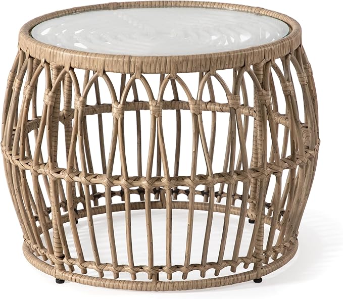 Muse & Lounge Co. Ysar Boho Rattan Round Coffee Table Outdoor by Unknown