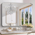 FORBATH 48x36 Inch Bathroom Mirror, Brushed Silver Deep Frame Wall Mirror by FORBATH