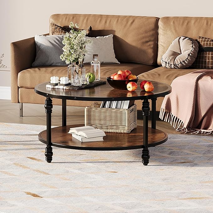 Round Coffee Table, Living Room Center Table - Image 8