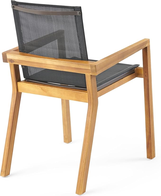 Merax Mesh Seating Solid Wood Dining Chairs Set of 2, French Country Style - Image 7