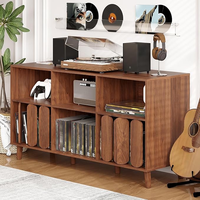 Large Record Player Stand, Record Player Table Vinyl Record Storage Holder by Curtainboro