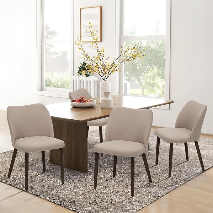 COLAMY Upholstered Dining Chairs Set of 4, Fabric Dining Room Kitchen Chairs - Image 2