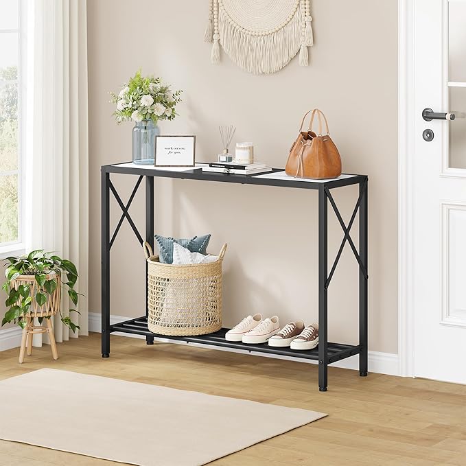 Tajsoon Console Table 41.8”, 2-Tier Entryway Table, Narrow Sofa Table - Image 7