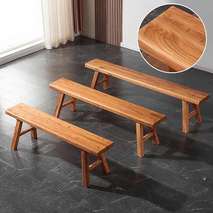 Farmhouse Wood Bench Indoor - Image 6