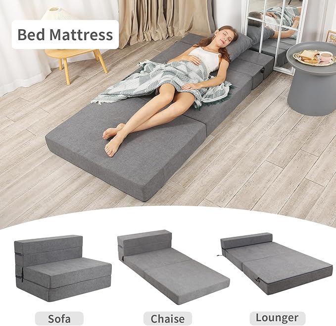 Futon Sofa Bed, High-Density Memory Foam Couch - Image 5