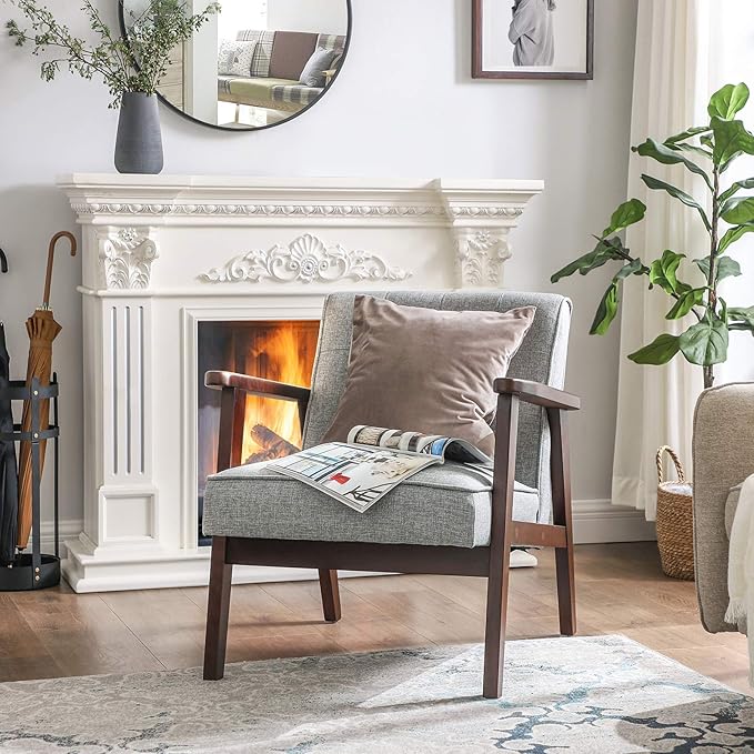 SONGMICS Accent Leisure Chair, Mid-Century Modern Arm Chair - Image 4