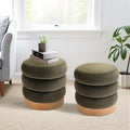COLAMY Velvet Ottoman Footstool, Tufted Modern Foot Rest Stool by COLAMYINC