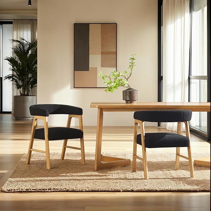 Walker Edison Ezra Modern Curved Back Dining Chair - Image 2