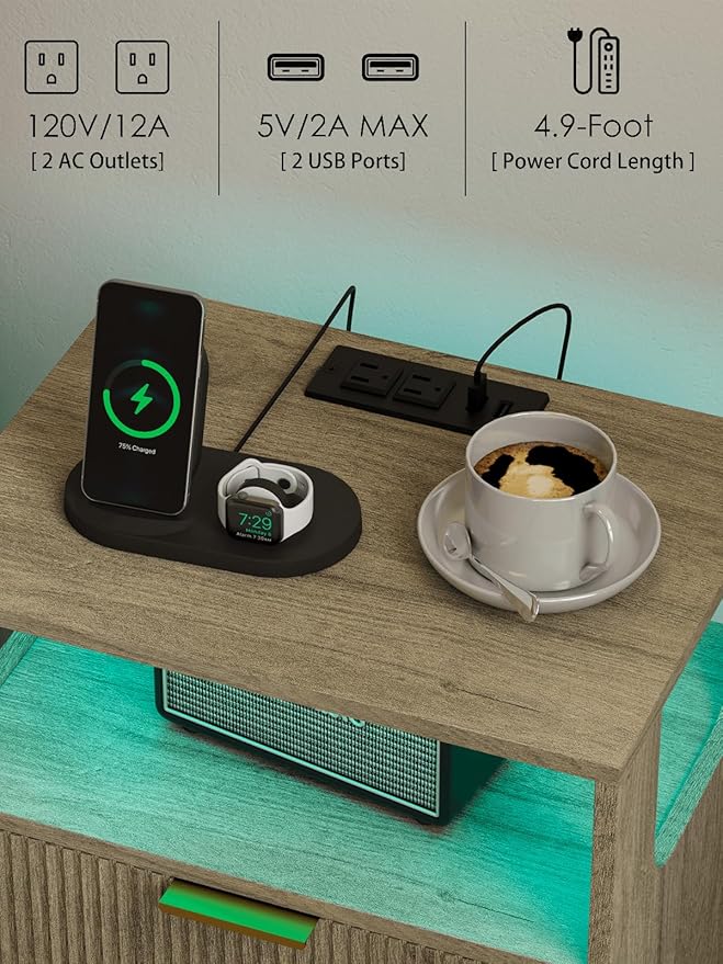 Nightstand, Modern Bedside Table - Image 5
