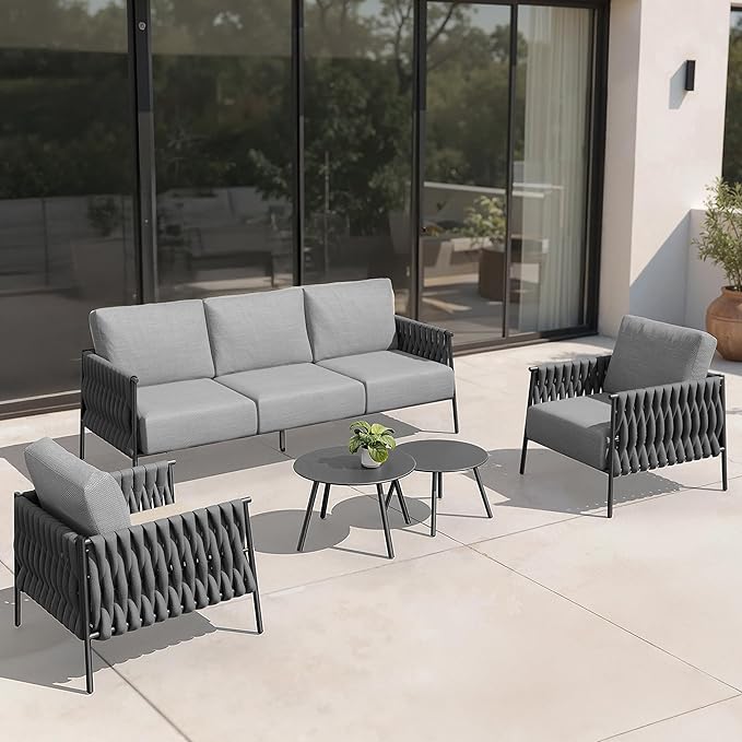 EAST OAK 5-Piece Patio Furniture Set | Life Chatter 5-Seat Outdoor Furniture | by EASTOAK