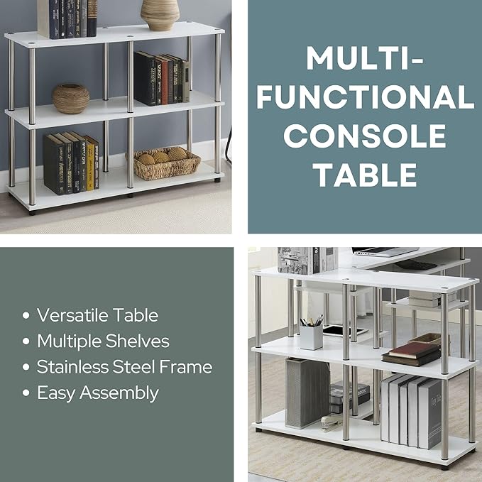 Convenience Concepts Designs2Go No Tools 3 Tier Wide Console Table 42" - Image 4