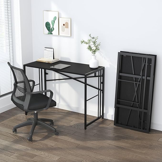 Narrow Folding Computer Desk 35 inch, Writing Gaming Computer Desk - Image 7