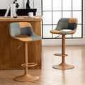 YOUNIKE Bar Stools Set of 2, Boho Colorful Patchwork Barstools, Adjustable by YOUNIKE