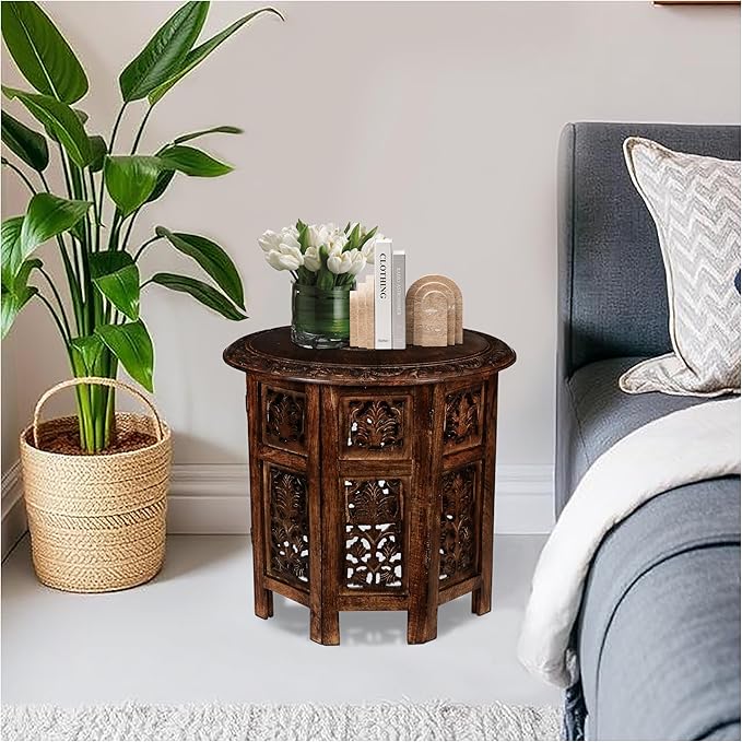 Round Wood Coffee Table - Image 4