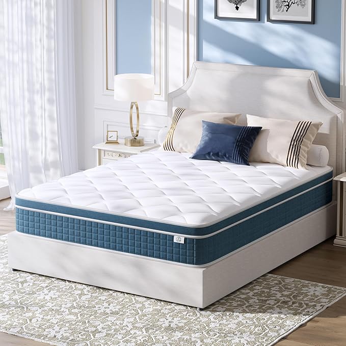 Queen Mattress 10 Inch, Hybrid Queen Bed Mattress by Unknown
