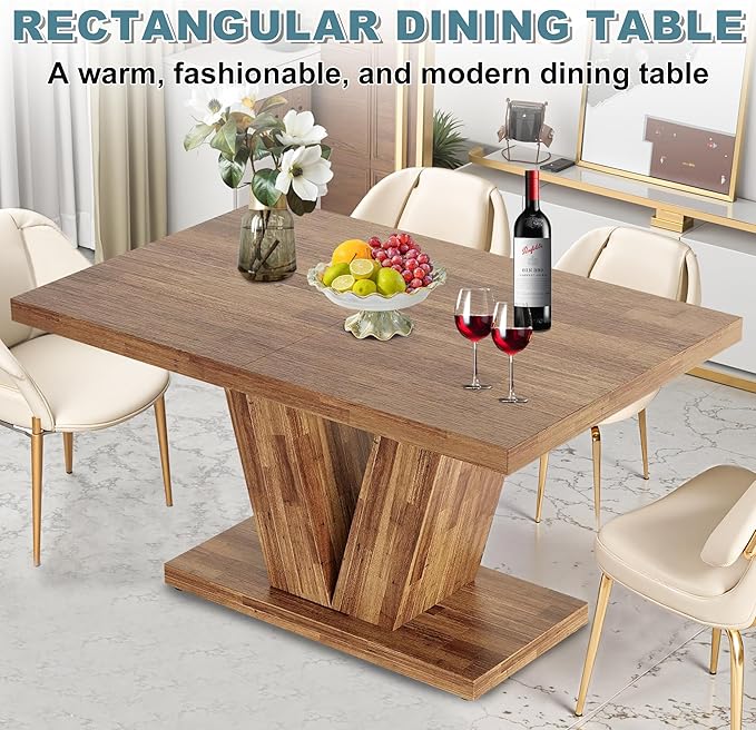 Dining Table for 4-6, Living Room, Walnut Brown - Image 5