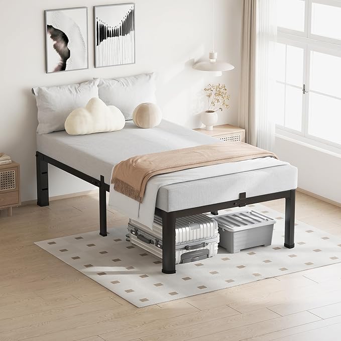 18 Inch Twin Size Bed Frame, 3500Lbs Heavy Duty Metal Platform - Image 2