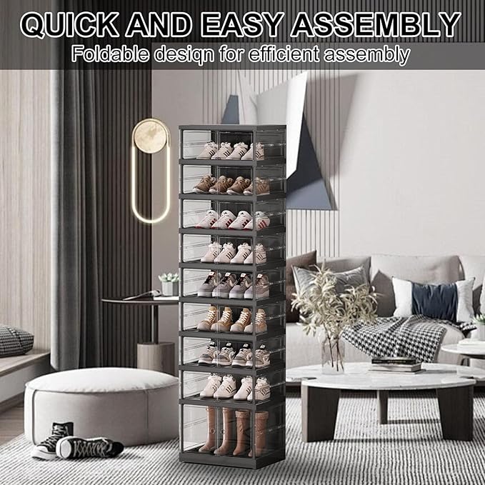 ELPHECO 9 Tier 18 Pairs Foldable Shoe Rack - Image 3