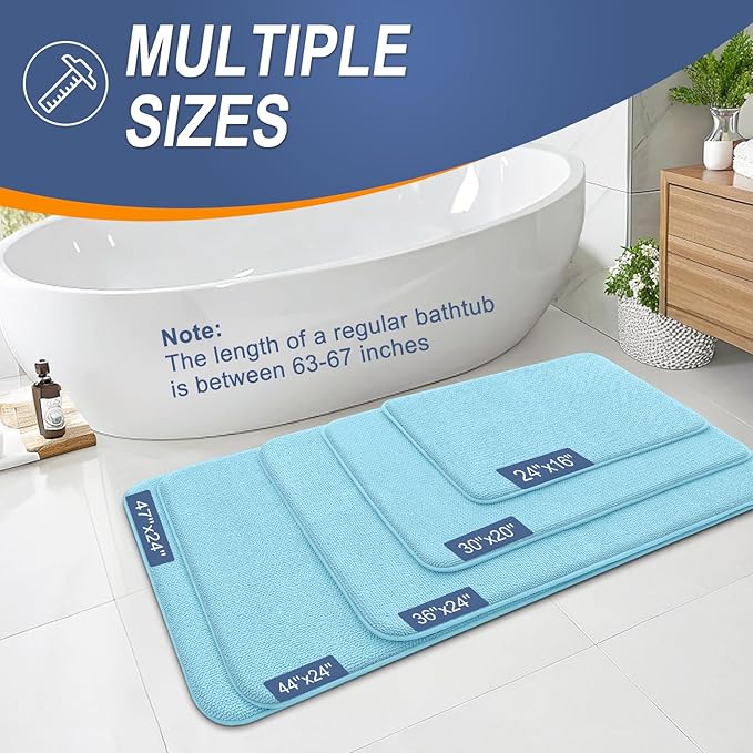 OLANLY Thick Memory Foam Bath Mat Rug 24x16, Extra Soft Absorbent Bathroom Rug - Image 5
