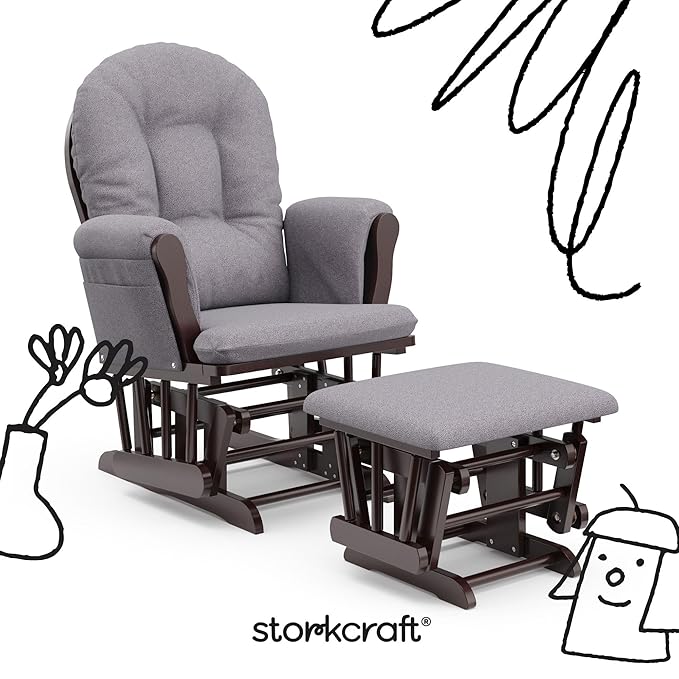 Storkcraft Premium Hoop Glider & Ottoman — GREENGUARD Gold Certified Nursery - Image 3