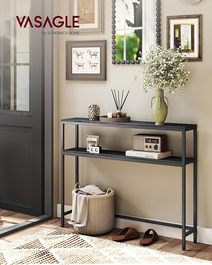 VASAGLE Console Table, 2-Tier Narrow Sofa Table - Image 2